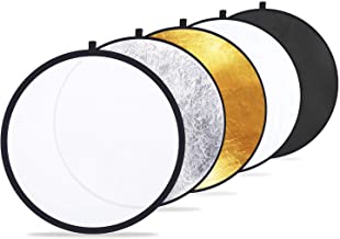 Photo 1 of 24" (60cm) 5-in-1 Photography Reflector Light Reflectors for Photography Multi-Disc Photo Reflector Collapsible with Bag - Translucent, Silver, Gold, White and Black