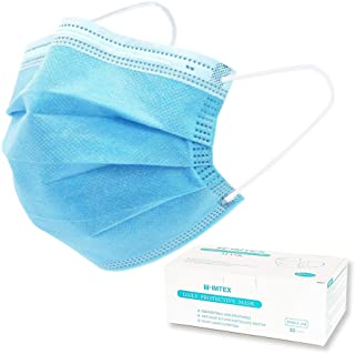 Photo 1 of 2 PACKS Disposable Protective Face Mask, Breathable 3 Ply Masks with Earloops?with Melt-Blown Cloth (Blue 50pcs)