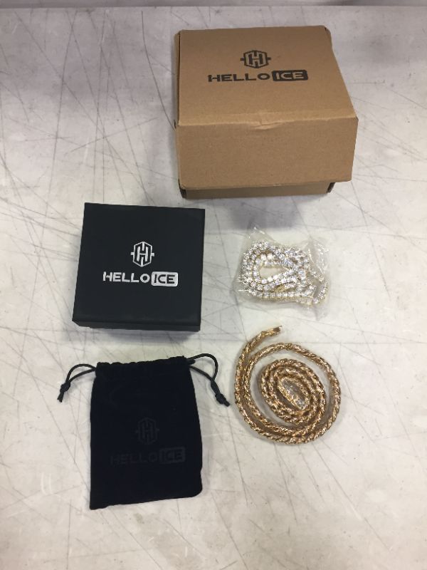 Photo 1 of 2pc - 2 Chains Gold/Diamond (Generic)