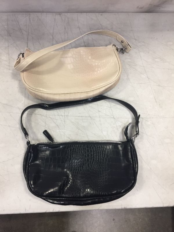 Photo 1 of 2pck Women's Purses, Handheld Bag (Black/White)