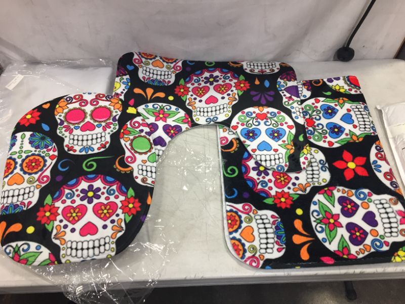 Photo 1 of 3pc - Day of The Dead Bathroom Mat Set