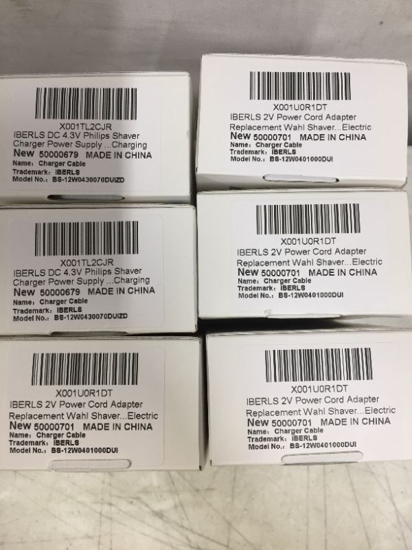 Photo 1 of MISC PACK OF POWER CORD ADAPTER REPLACEMENT PACK OF 6---UNABLE TO TEST 