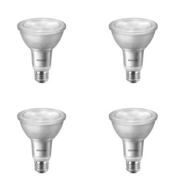 Photo 1 of 75-Watt Equivalent PAR30L Dimmable LED Flood Light Bulb with Warm Glow Dimming Effect Bright White (3000K) (4-Pack)
