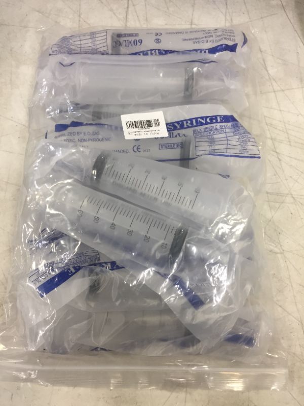 Photo 1 of 10 Packs Large Plastic Syringe for Scientific Labs -Sterile Individual Wrap - Dispensing Multiple Uses Measuring Syringe Tools. (60ml)