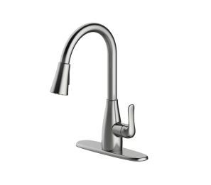 Photo 1 of Glacier Bay McKenna Single-Handle Pull-Down Sprayer Kitchen Faucet in Stainless