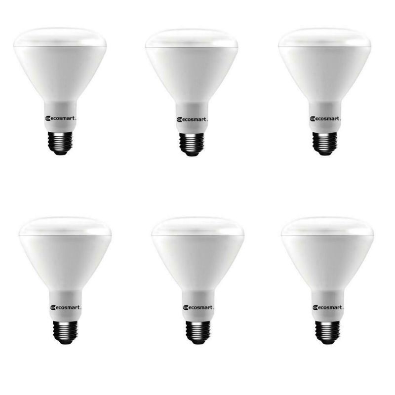 Photo 1 of  EcoSmart 65-Watt Equivalent BR30 Dimmable CEC LED Light Bulb Daylight (6-Pack)