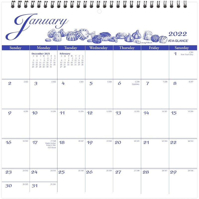 Photo 1 of 2022 Wall Calendar by AT-A-GLANCE, 12" x 12", Medium, Monthy, Illustrator’s Edition