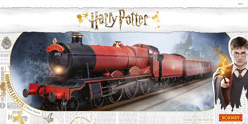 Photo 1 of Hornby Hobbies Warner Brother's Harry Potter Hogwarts Express Electric Model Train Set HO Track with US Power Supply R1234M, Red & Black