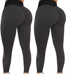 Photo 1 of 4 Pack TIK Tok Leggings, Butt Lift Leggings for Women, Women Yoga Pant High Waisted Butt Lifting Bubble Hip Lift 