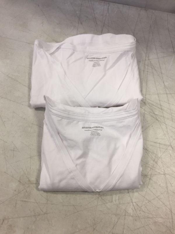 Photo 2 of AMAZON ESSENTIALS WOMENS SHORT SLEEVE SHIRTS WHITE -- 2 PCK