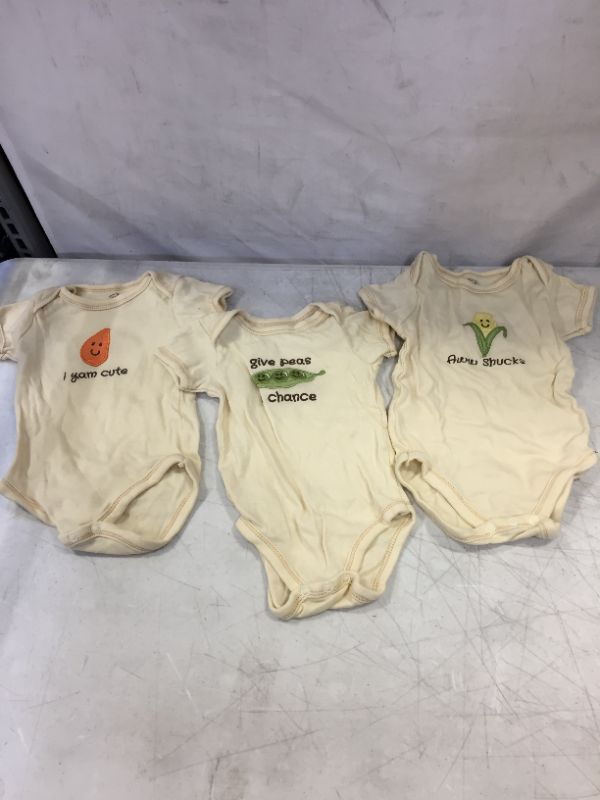 Photo 1 of BABY VEGGIE ONESIES 0-3 MONTHS CREAM -- 3 PCK