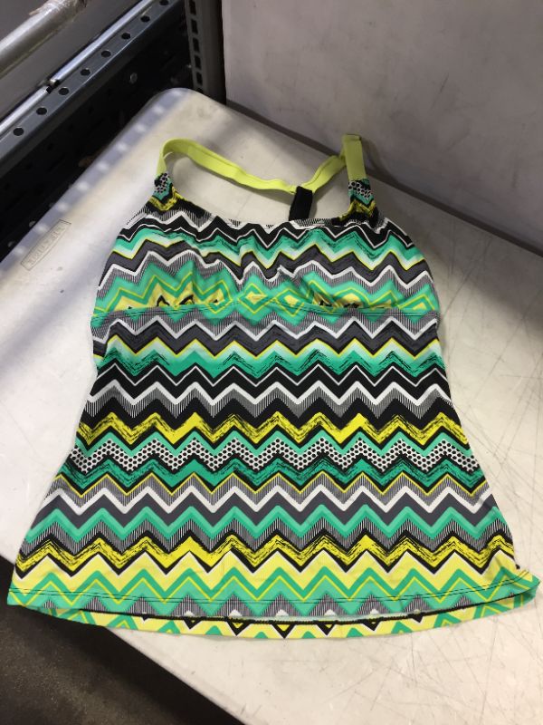 Photo 1 of WOMENS BATHING SUIT TOP GREEN/YELLOW/BLACK
SIZE LARGE