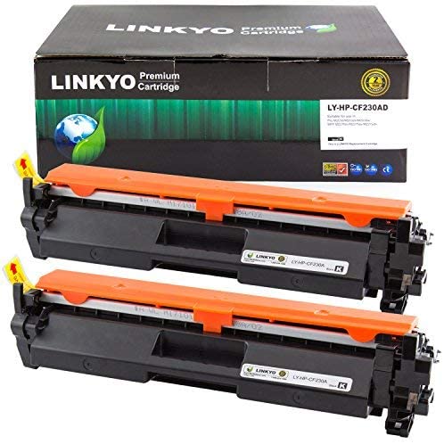 Photo 1 of LINKYO Compatible Toner Cartridge Replacement for HP 30A CF230A (Black, 2-Pack)
