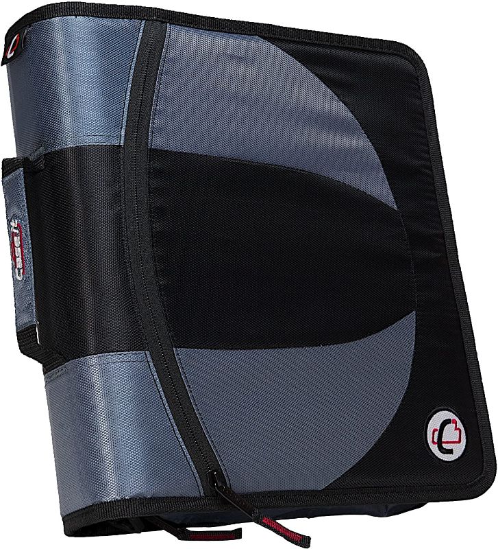 Photo 1 of Case-it The Dual 2-in-1 Zipper Binder - Two 1.5 inch D-Rings - Includes Pencil Pouch - 600 Sheet Capacity - [Black]
