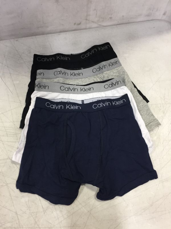 Photo 1 of 4 pack - Boys SMALL 6-7 Calvin Klein Boxer Briefs Assorted Colors SOLD AS IS