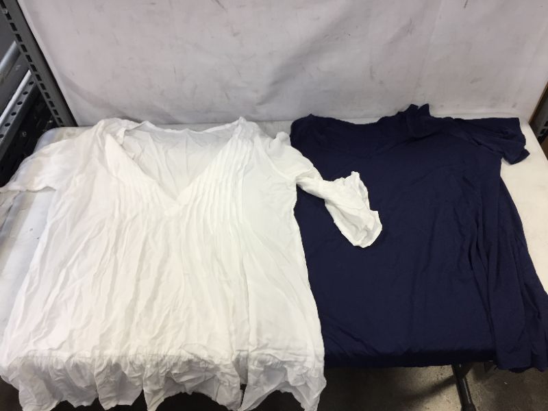 Photo 1 of 2 pack Womens Assorted 2XL Clothing, blue, white SOLD AS IS