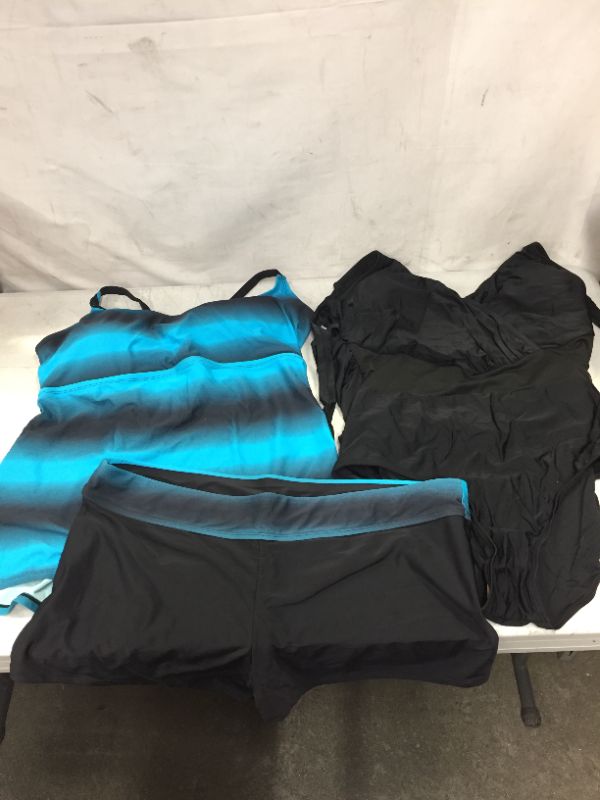 Photo 1 of 2 pack - Womens 2XL Swim Wear, black, blue, SOLD AS IS