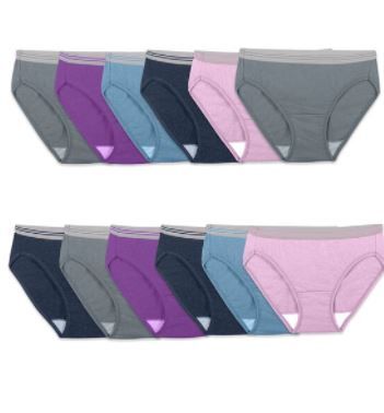 Photo 1 of Fruit of the Loom Women's Assorted Bikini Underwear, 12 pack size 9