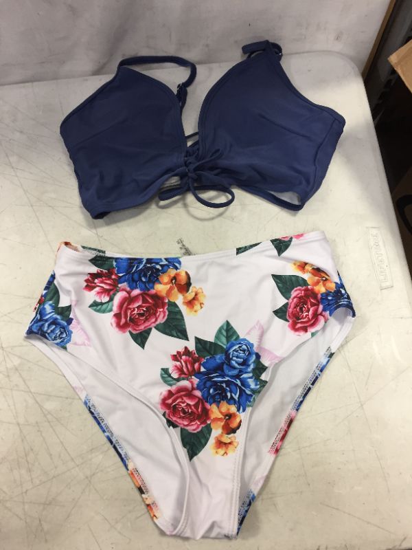 Photo 1 of Womens Medium Swim Wear 2 piece, blue and floral