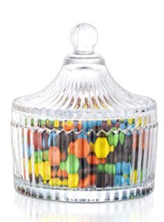 Photo 1 of 2 pack - Glass Candy Dish with Lid European Style, Candy Jar 