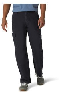 Photo 1 of Wrangler Authentics Men's Classic Twill Relaxed Fit Cargo Pant, Navy, 35 X 32 
