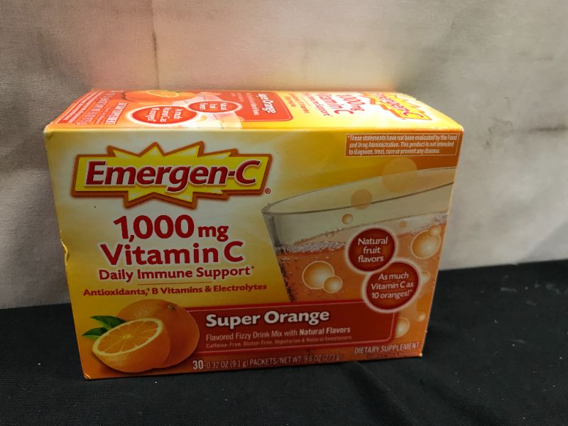 Photo 1 of Emergen-C Vitamin C Drink Mix - Super Orange - 30ct exp-nov-2022