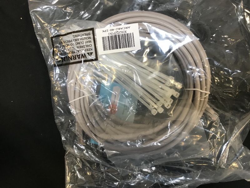 Photo 2 of Cat6 Ethernet Cable 40 Feet/Grey, Adoreen Patch Cable(25ft to 250ft),Cat 6 High Speed Network LAN UTP RJ45 Internet Cable,Ether Cable with 15 pcs Ties-40ft(12.2m)
