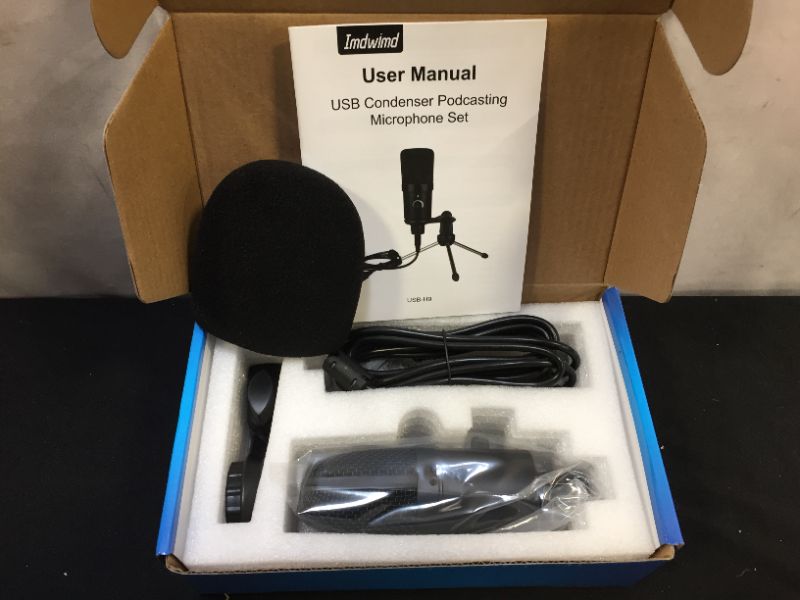Photo 2 of Imdwimd PC Condenser USB Microphone for Computer Recording Gaming Mic Plug and Play 192kHZ/24bit with Desk Tripod for Gaming Podcasting Streaming Compatible with PC PS4 iMac Computer Laptop Desktop