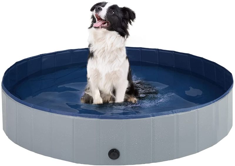 Photo 1 of Eterish Foldable Dog Pet Bath Pool Bathing Tub Kiddie Pool for Dog Cats and Kids Collapsible 47 inches D
