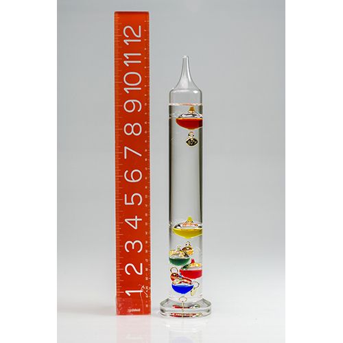 Photo 1 of  BEL-ART 62000-0800 H-B DURAC GALILEO THERMOMETER; 18 TO 26C (64 TO 80F), 5 SPHERES, 11 IN.