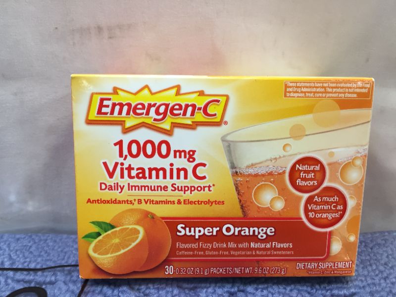 Photo 1 of Emergen-C Vitamin C Drink Mix - Super Orange - 30ct exp- nov-2022