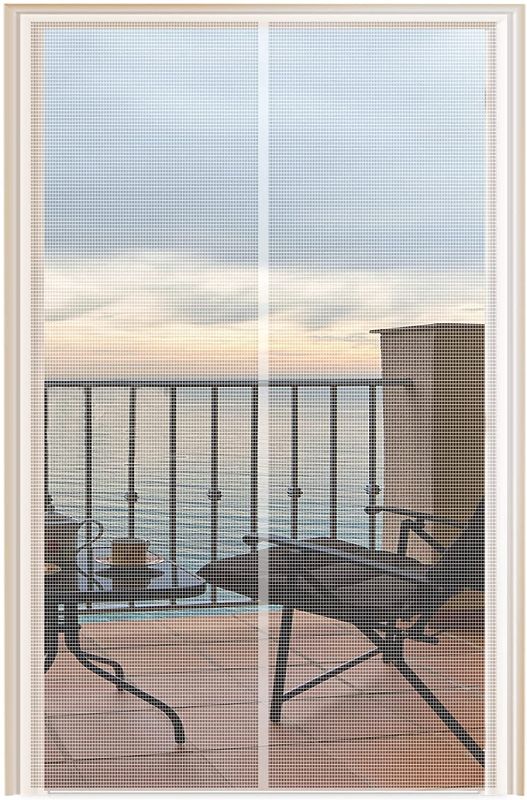 Photo 1 of YUFER Magnetic Screen Door 36×82 Fiberglass Mesh Curtain Door Screen with Full Frame Hook&Loop - Fits Door Size 35x82 Inch Max,White
