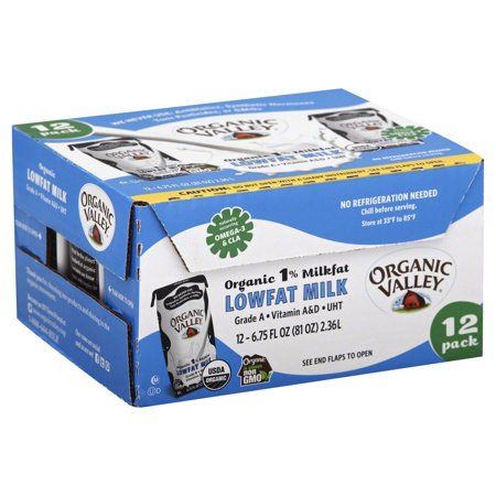 Photo 1 of  Organic Valley Organic 1% Lowfat Single-Serve Milk, 12 Ct 6.75 Ounce EXP9/2021