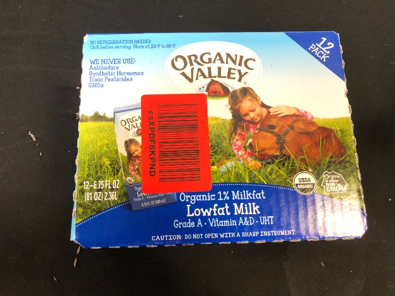 Photo 2 of  Organic Valley Organic 1% Lowfat Single-Serve Milk, 12 Ct 6.75 Ounce EXP9/2021