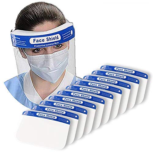 Photo 1 of 10 Packs Face Shields with 10 Bands and 10 Sponges for Man and Women to Protect Eyes and Face PACK OF 2=20 FACE SHIELDS SOLD AS IS