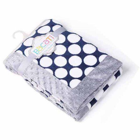 Photo 1 of Bacati - Dots Center with Grey Border 30 X 40 Inches Plush Blanket, Gray/Gray
