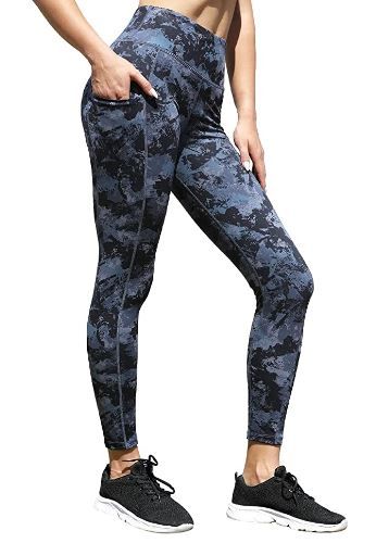 Photo 1 of Houmous Women's High Waisted Pattern Yoga Pants 7/8 Length Leggings with Pocket SIZE MEDIUM
