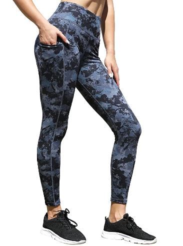 Photo 1 of Houmous Women's High Waisted Pattern Pants 7/8 Length Leggings with Pocket SIZE MEDIUM