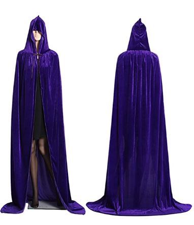 Photo 1 of 2 pck Size L - Unisex Hooded Cloak Full Long Velvet Cape for Halloween Cosplay Costumes