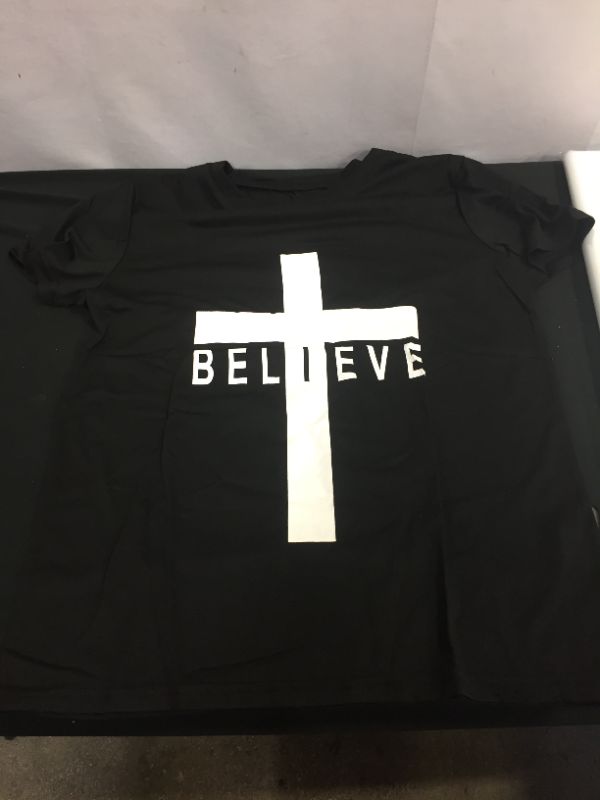 Photo 1 of BLACK SHORT SLEEVE "CHRISTIAN CROSS" T-SHIRT SIZE SMALL