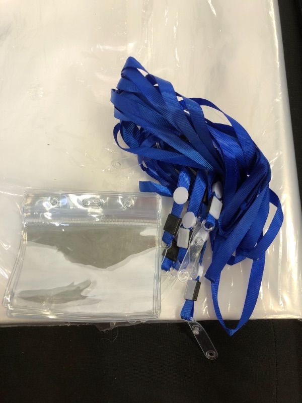 Photo 1 of 10 PACK PROTECTIVE BADGE HOLDER WITH BLUE LANYARDS