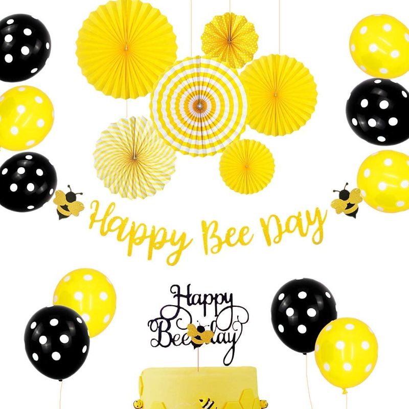 Photo 1 of  Set of 18 Bee Balloons for Baby Shower Decoration, Bee Design