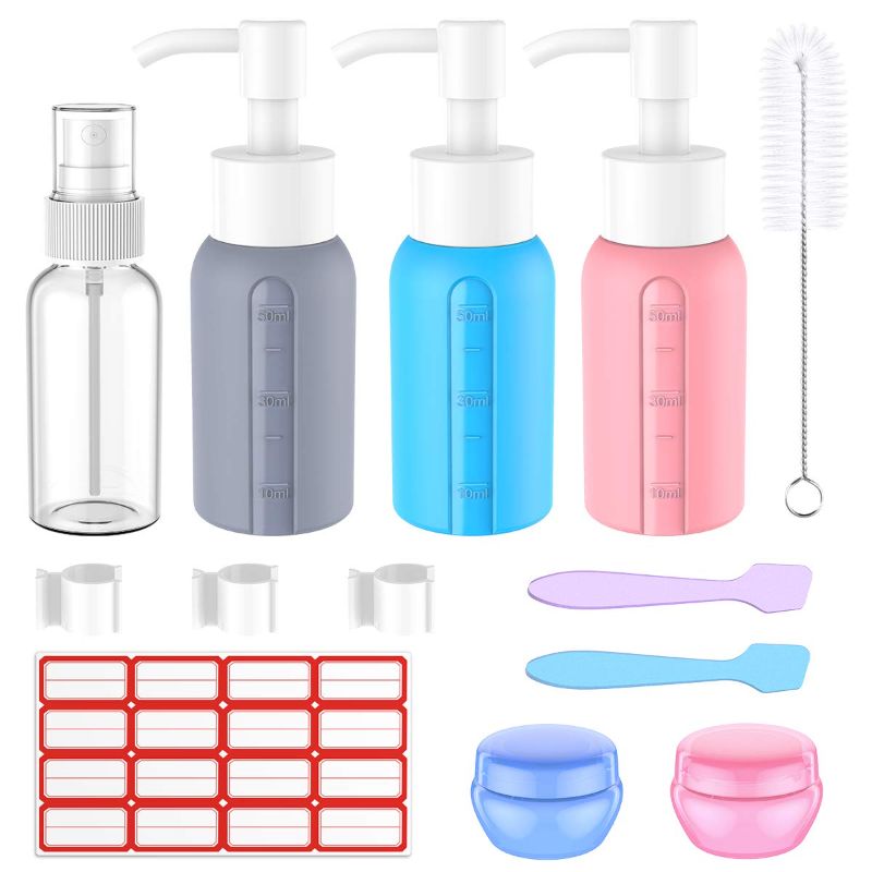 Photo 1 of 10Pcs Silicone Travel Bottles 2oz / 60ml Small Empty Refillable Containers Portable BPA Free Travel Bottle Set Toiletries for Cosmetic Shampoo Cream Conditioner Lotion Soap Travel Accessories