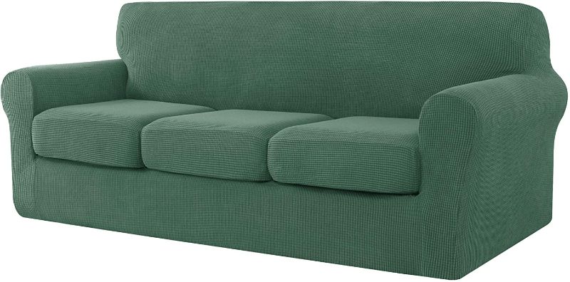 Photo 1 of 4 Pieces Stretch Sofa Cover for Dogs,3 Seater Settee Couch Slipcover with 3 Separate Cushion