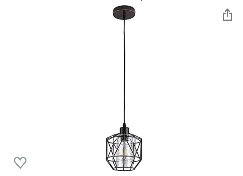 Photo 1 of ZhLCY Industrial Metal Pendant Light with Clear Glass Shape Retro Mini Hanging Light Rustic Wire Cage Pendant Lighting Fixture for Kitchen Island Bar Sink Loft Farmhouse, Oil Rubbed Bronze