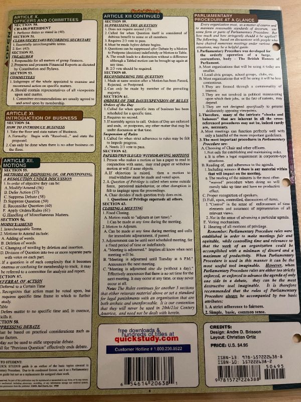 Photo 3 of BarCharts- Inc. Parliamentary Procedure 3 pack