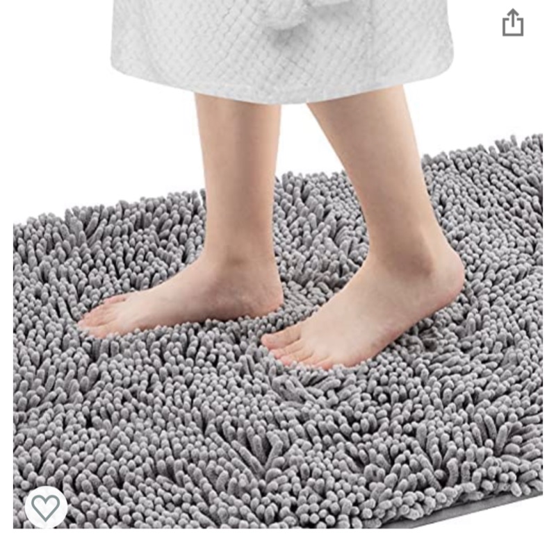 Photo 1 of Bathroom Rugs,Soft and Fluffy Non-Slip Bathroom Carpet,Machine Washable, Quick-Drying Bath Mat, (31x20 inch Gray)