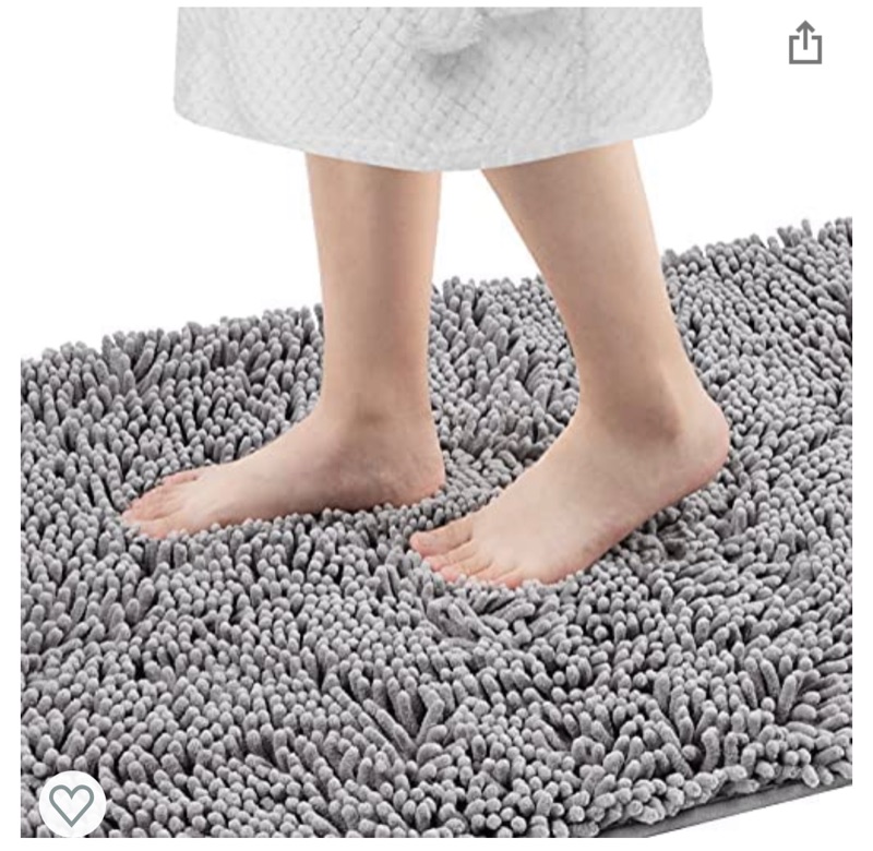 Photo 1 of Bathroom Rugs,Soft and Fluffy Non-Slip Bathroom Carpet,Machine Washable, Quick-Drying Bath Mat, (31x20 inch Gray)