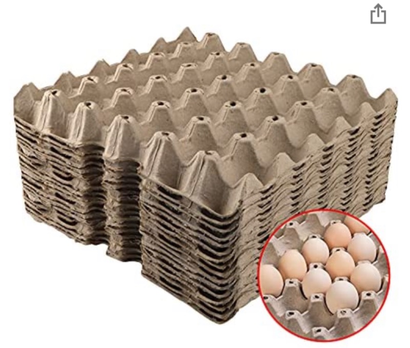 Photo 1 of 30-Cell Egg Crates (16 Trays) ,Stackable Pulp Fiber Egg Flats ,for Storaging Eggs, Small Tools,Cardboard Egg Cartons for Soundproofing for Walls