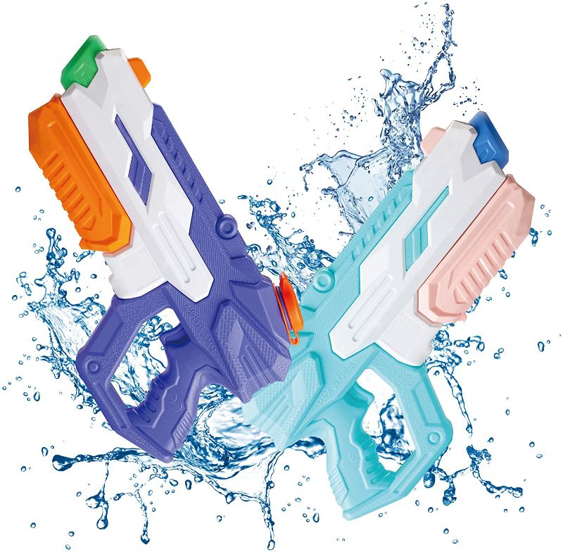 Photo 1 of IONCAT Water Guns for Kids, 2 Pack Super Squirt Guns, Water Soaker Blaster, 650CC High Capacity, 35 Feet Long Shooting Range, Gifts for Children & Adult Summer Swimming Pool Beach Water Fighting Party